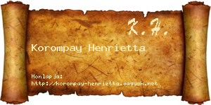 Korompay Henrietta névjegykártya