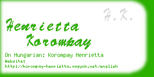 henrietta korompay business card